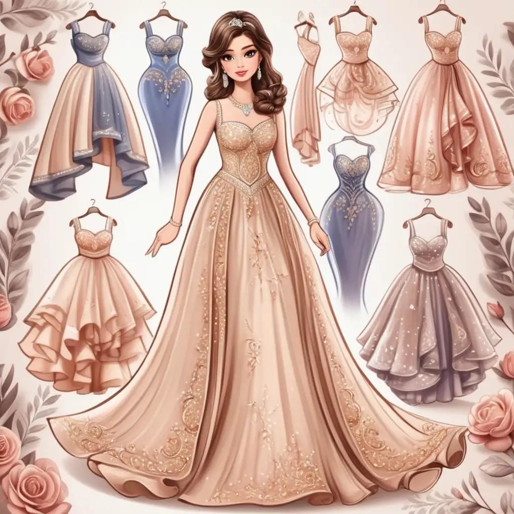 beautiful Dress design cartoon 