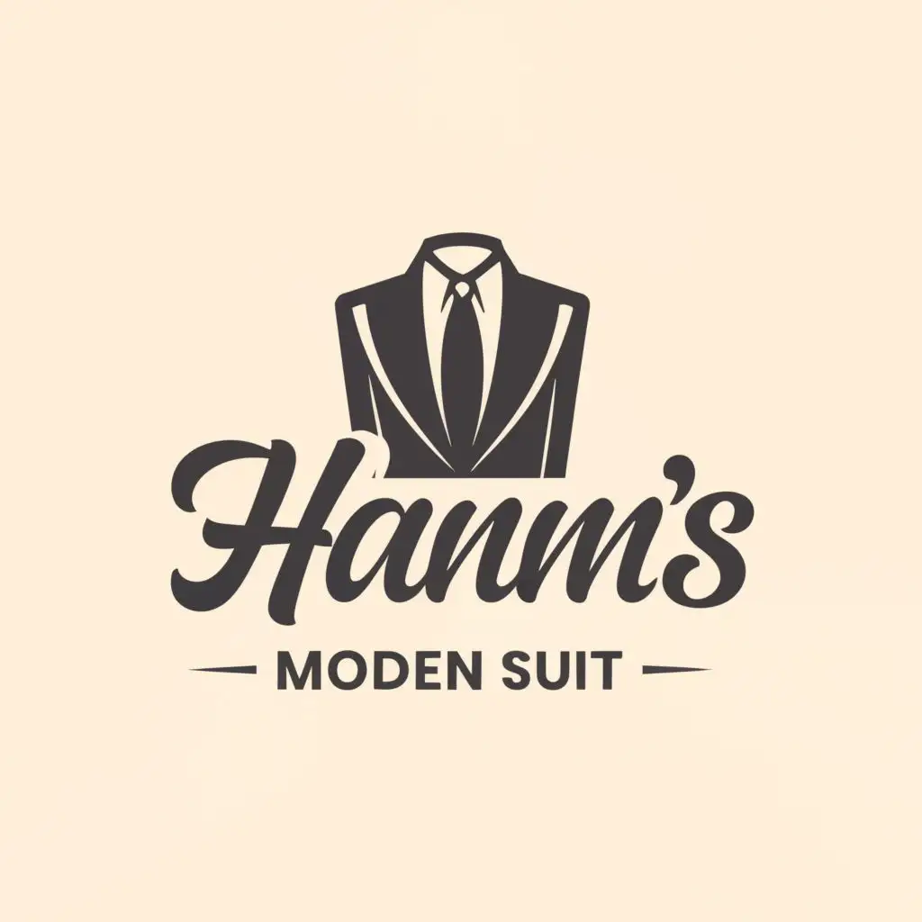 logo, Suits, with the text "Hann's modern suit", typography, be used in Retail industry