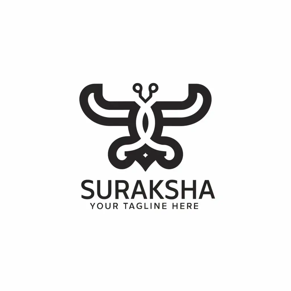 a logo design,with the text "Suraksha ", main symbol:Pest,Moderate,clear background