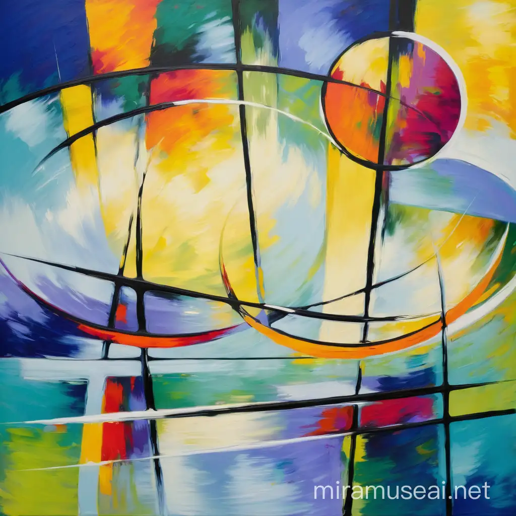 Vibrant Abstract Impressionism Art Colorful Swirls and Dynamic Brushstrokes
