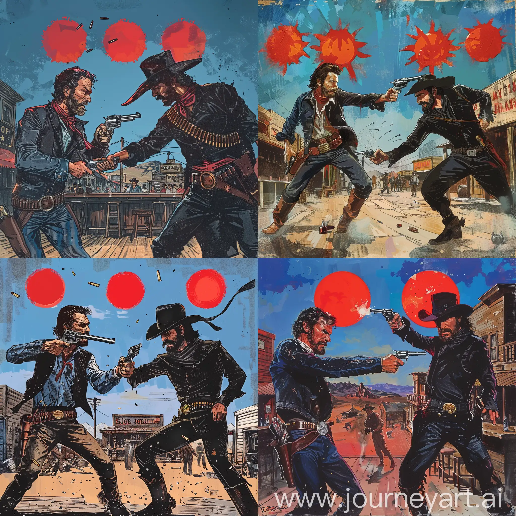 Cowboy-Joe-and-Zorro-Duel-in-19th-Century-Western-Town