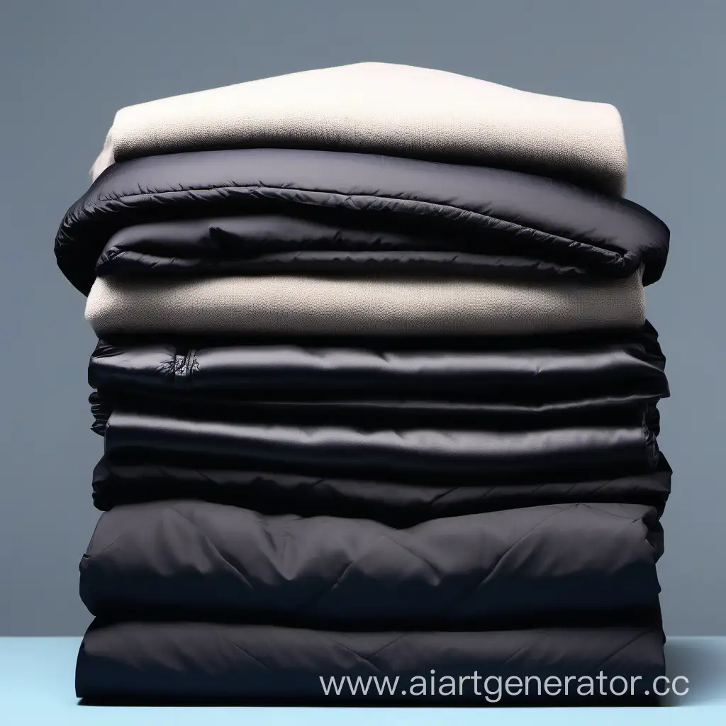 Neatly-Folded-Winter-Clothes-Stack-on-Surface