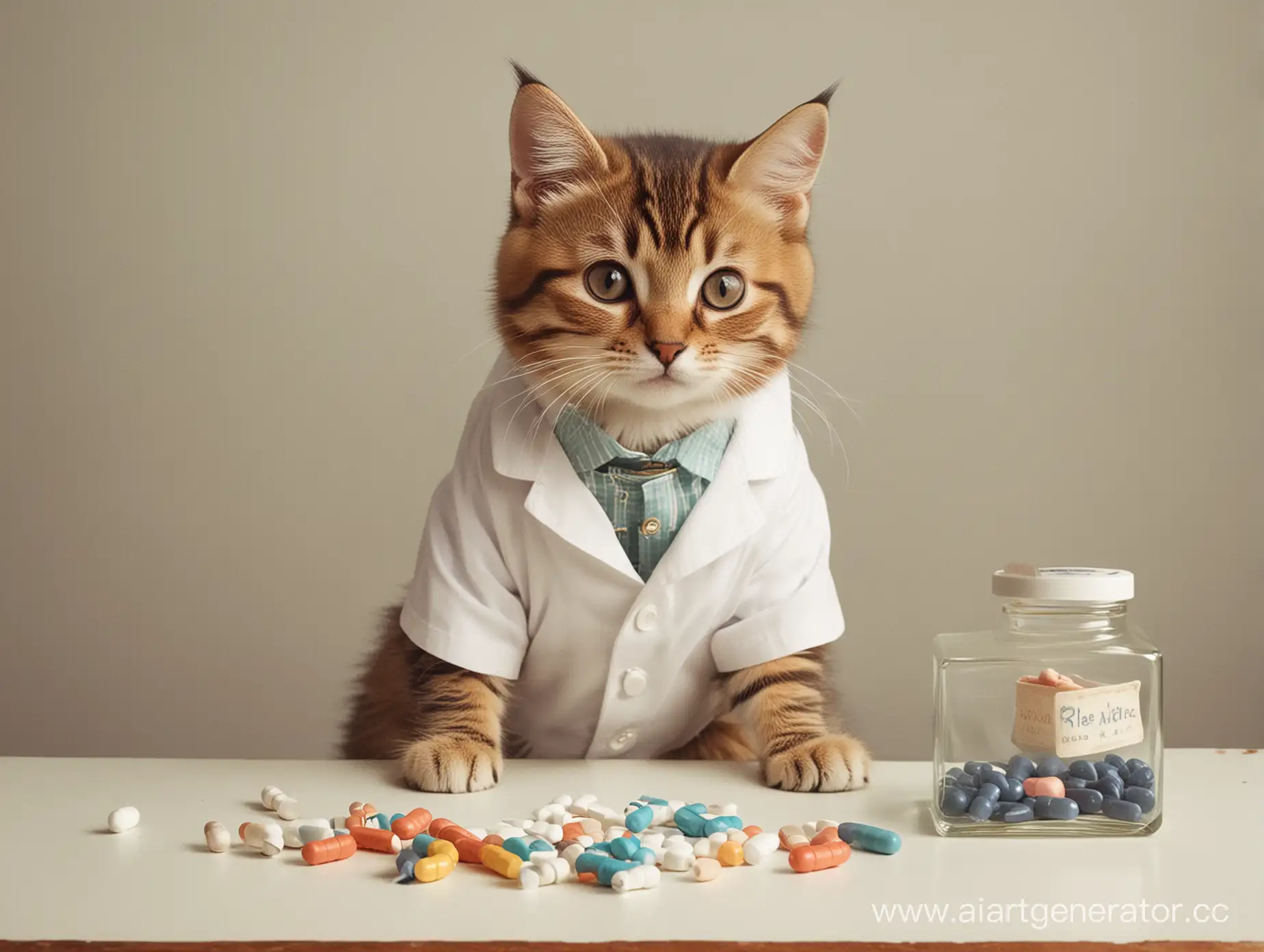 Adorable-Kitten-Pharmacist-Dispensing-Medication