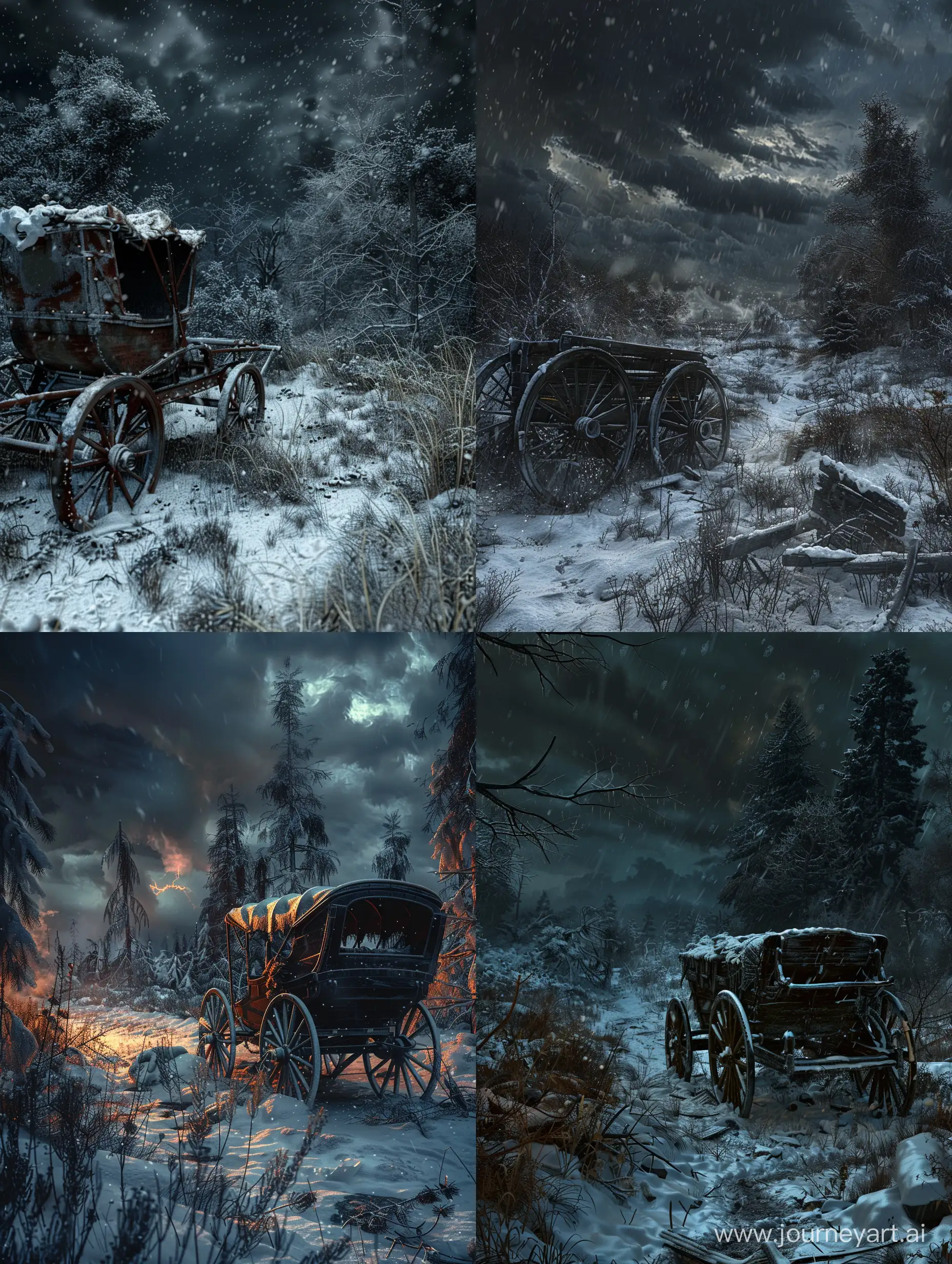 Abandoned-Carriage-in-Mystical-Snowstorm-HyperDetailed-Fantasy-Scene