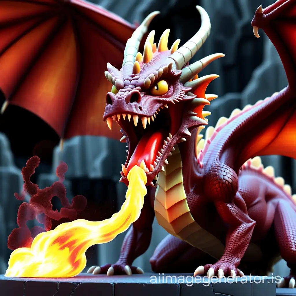 Fierce-Dragon-Spitting-Fiery-Flames-in-a-Dark-Forest