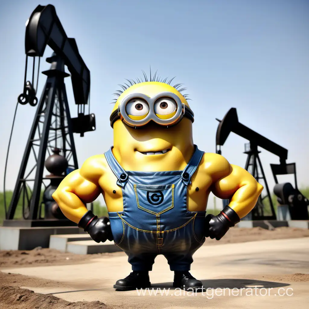 Muscular-Minion-beside-Gas-Well-Pumping