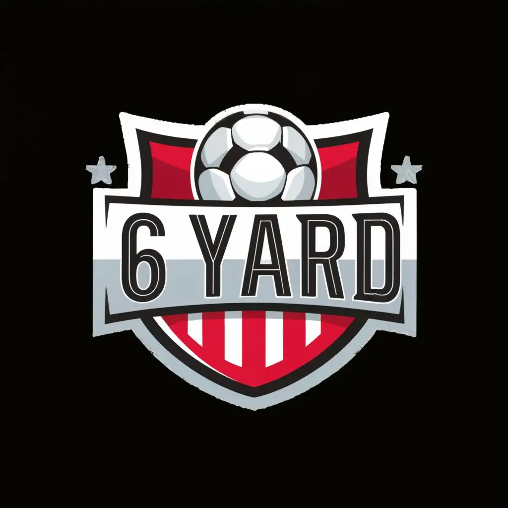 logo, Soccer, with the text "6 Yard", typography