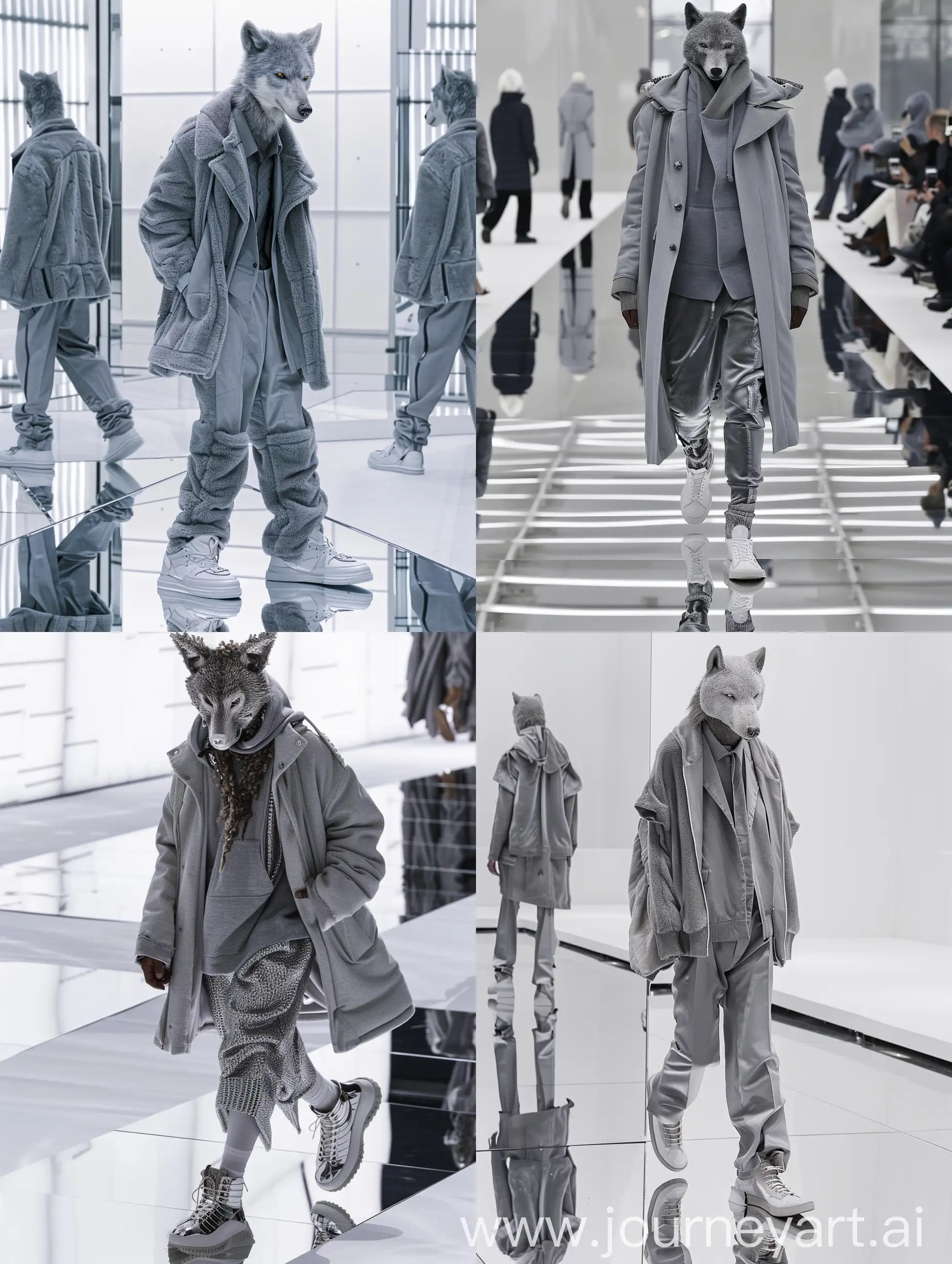 Anthropomorphic-Wolf-in-BALENCIAGA-Mens-Fashion-on-Milan-Runway