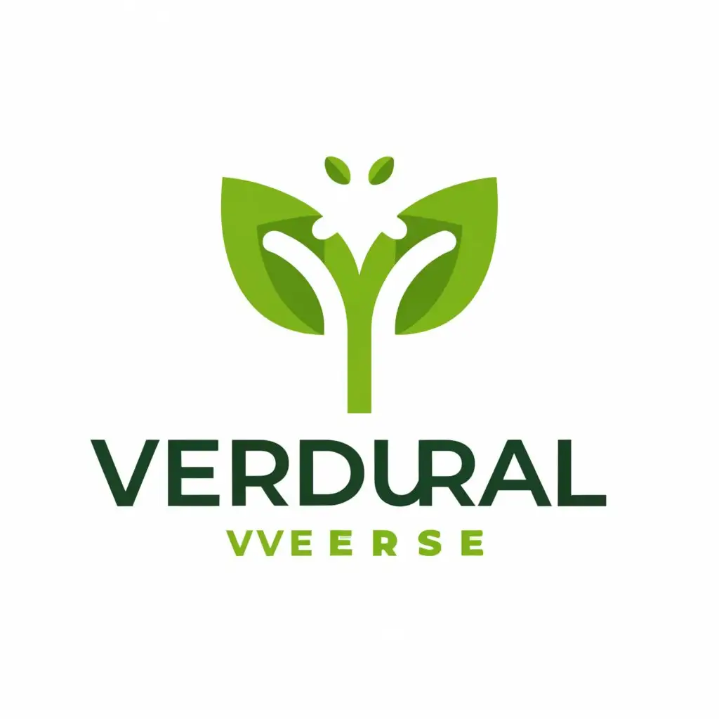 a logo design,with the text "VerduraVerse", main symbol:a plant,Moderate,be used in Technology industry,clear background