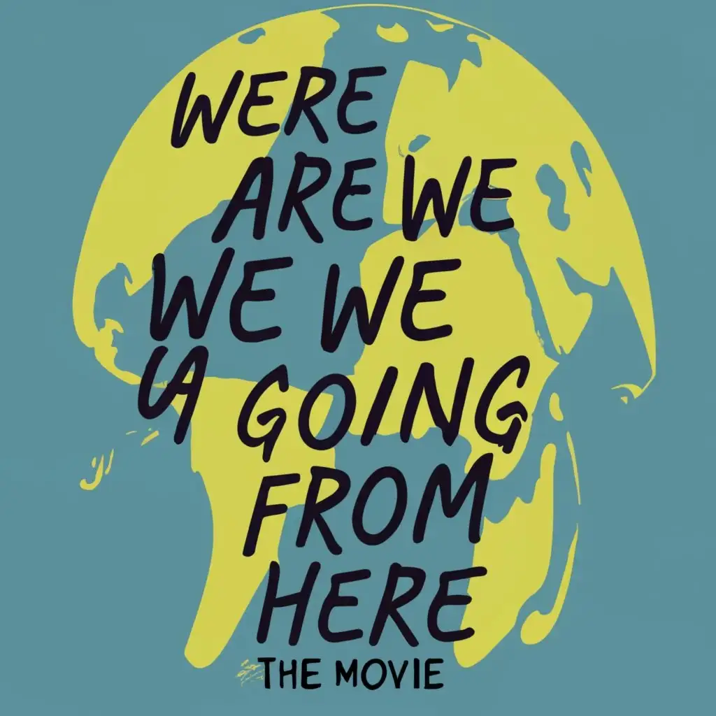 logo, WORLD MAP OF WALKING INOT, with the text "Where Are We Going From Here (The Movie)", typography