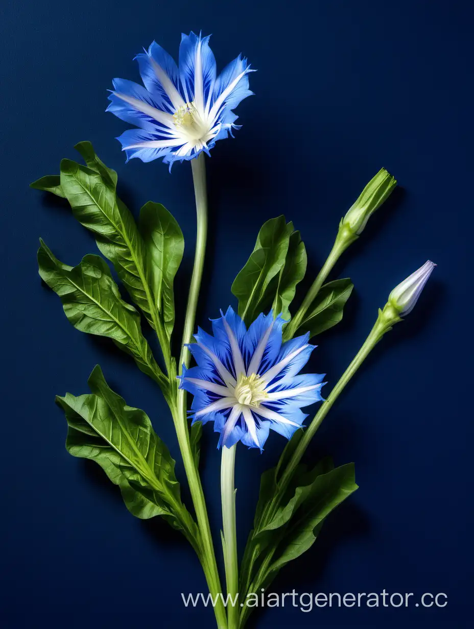 Chicory-Flowers-Blooming-on-Moody-Dark-Blue-Background