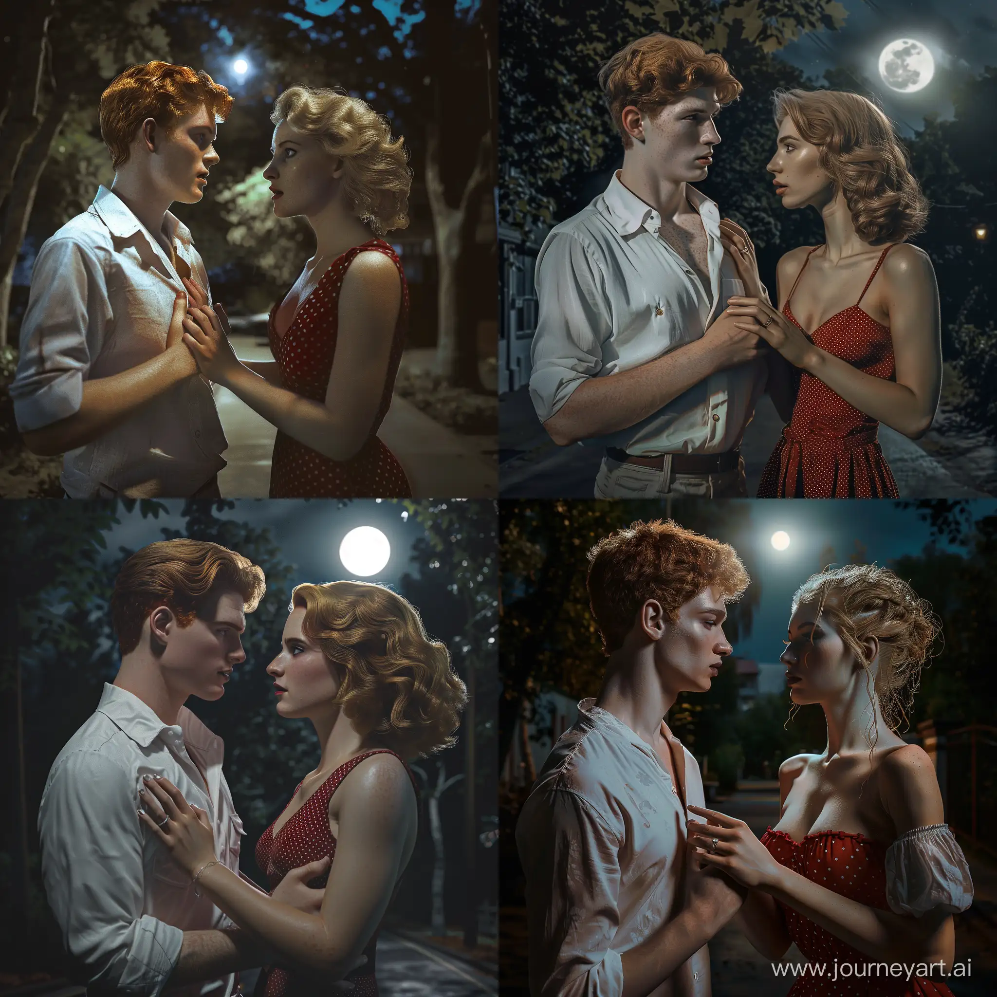 Romantic-Moonlit-Encounter-of-Loving-Couple-in-Forest