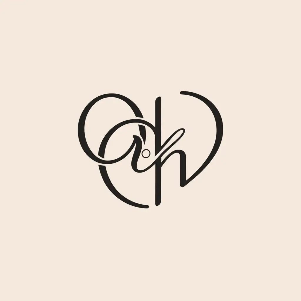 a logo design,with the text "AH", main symbol:Logo of the first initials of the bride and groom for their wedding,Minimalistic,be used in Events industry,clear background