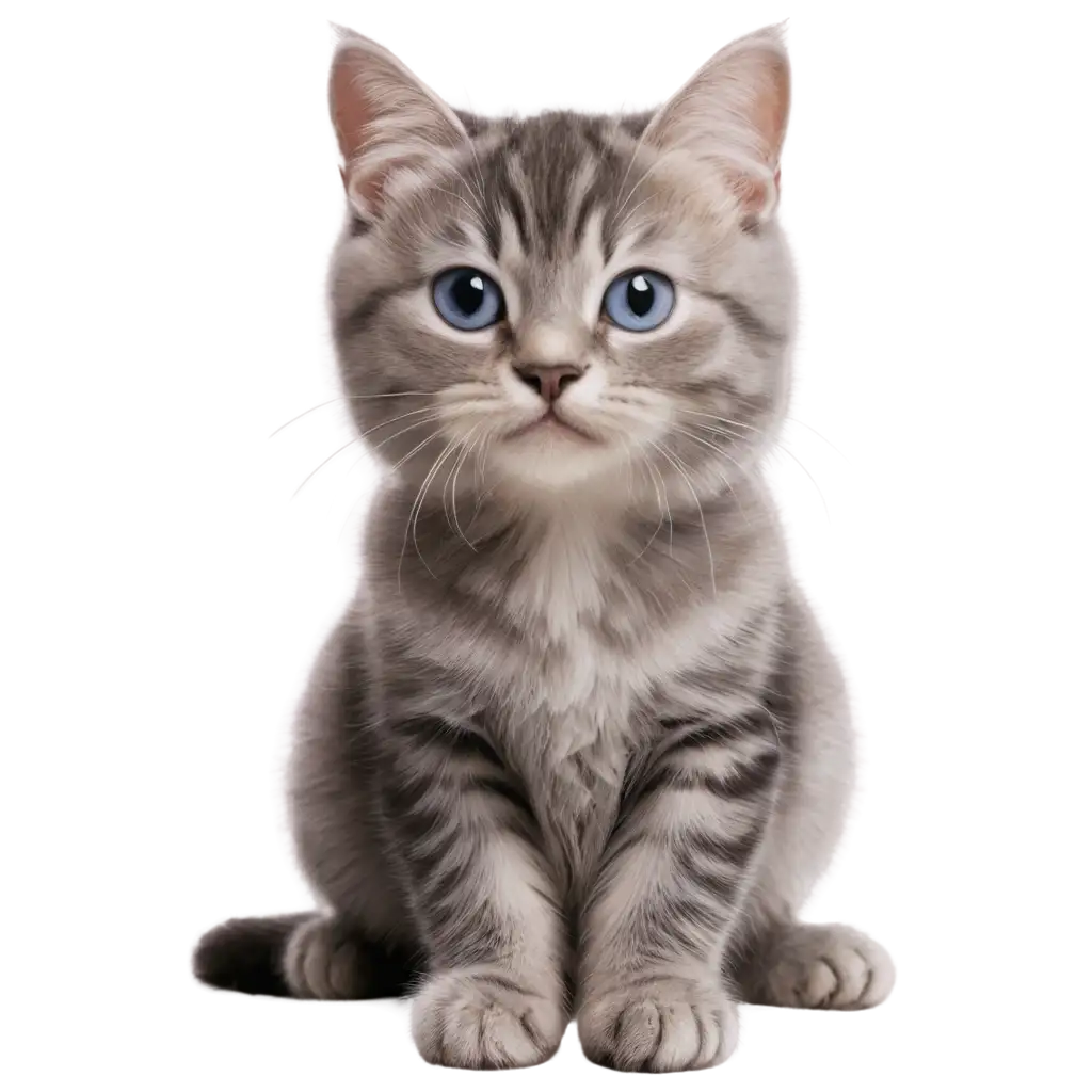 cute silver color  realistic cat 