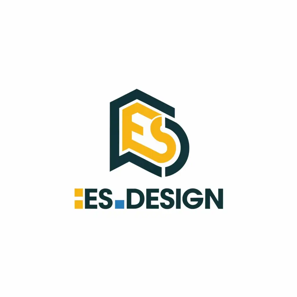 logo, It is., with the text "ES Design", typography, be used in Construction industry