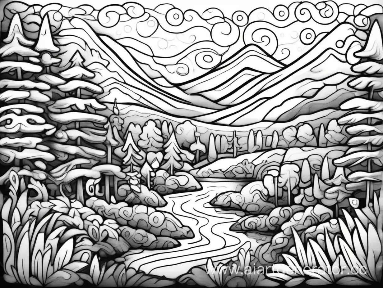 Monochrome-Painting-with-Bold-Outlines