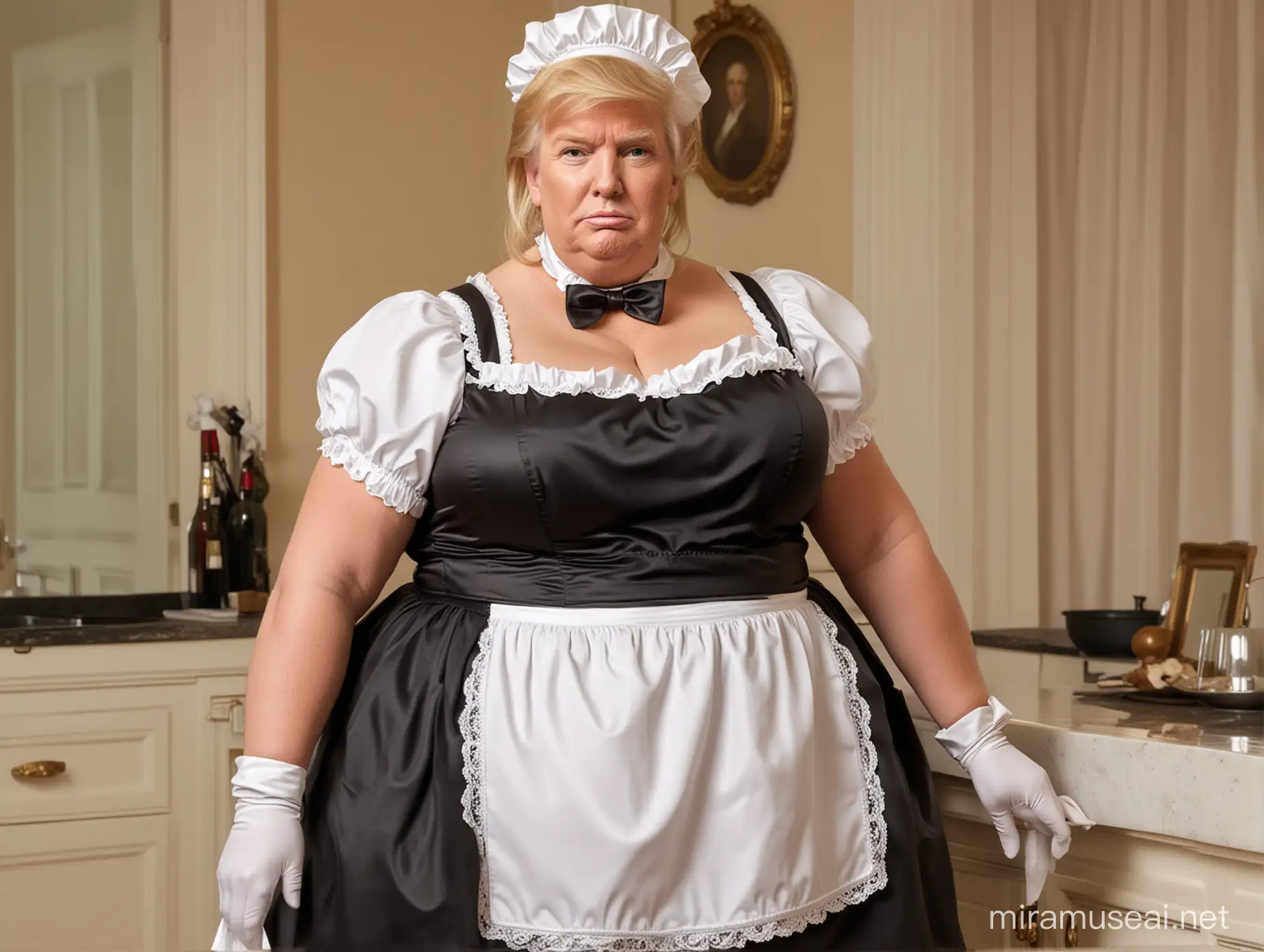 Donald Trump as an obese French maid