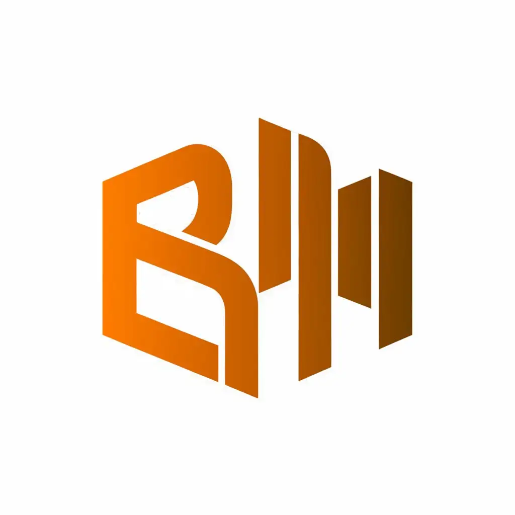 a logo design,with the text "BM", main symbol:The logo needs with abstract shape and A color combination of orange,Minimalistic,clear background