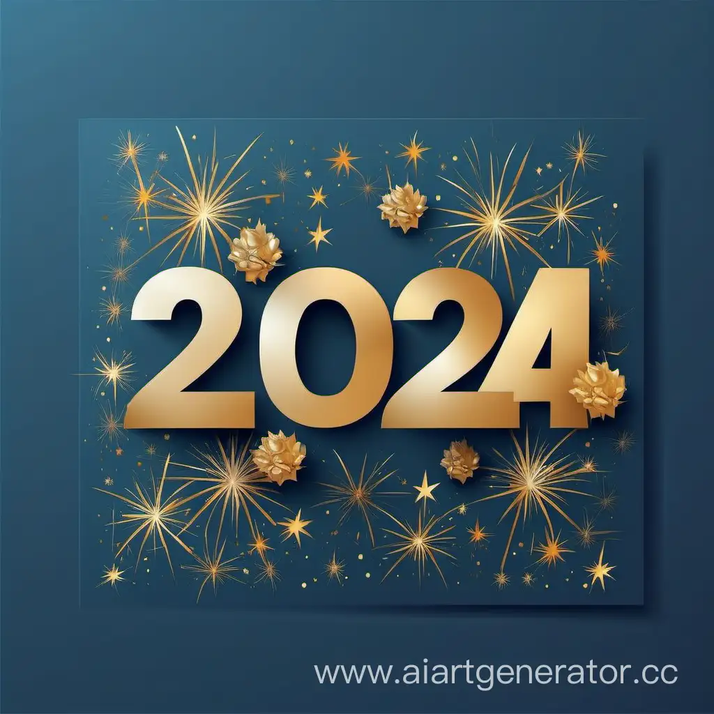 открытка с поздравлением с новым годом в 2024 году   