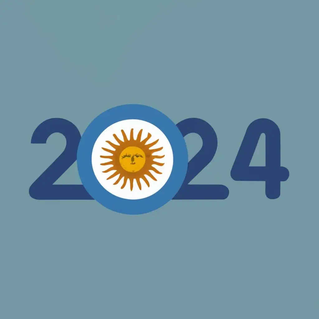logo, Argentina FLAG white blue colors background, with the text "ARGENTINA 2024", typography, be used in Home Family industry
