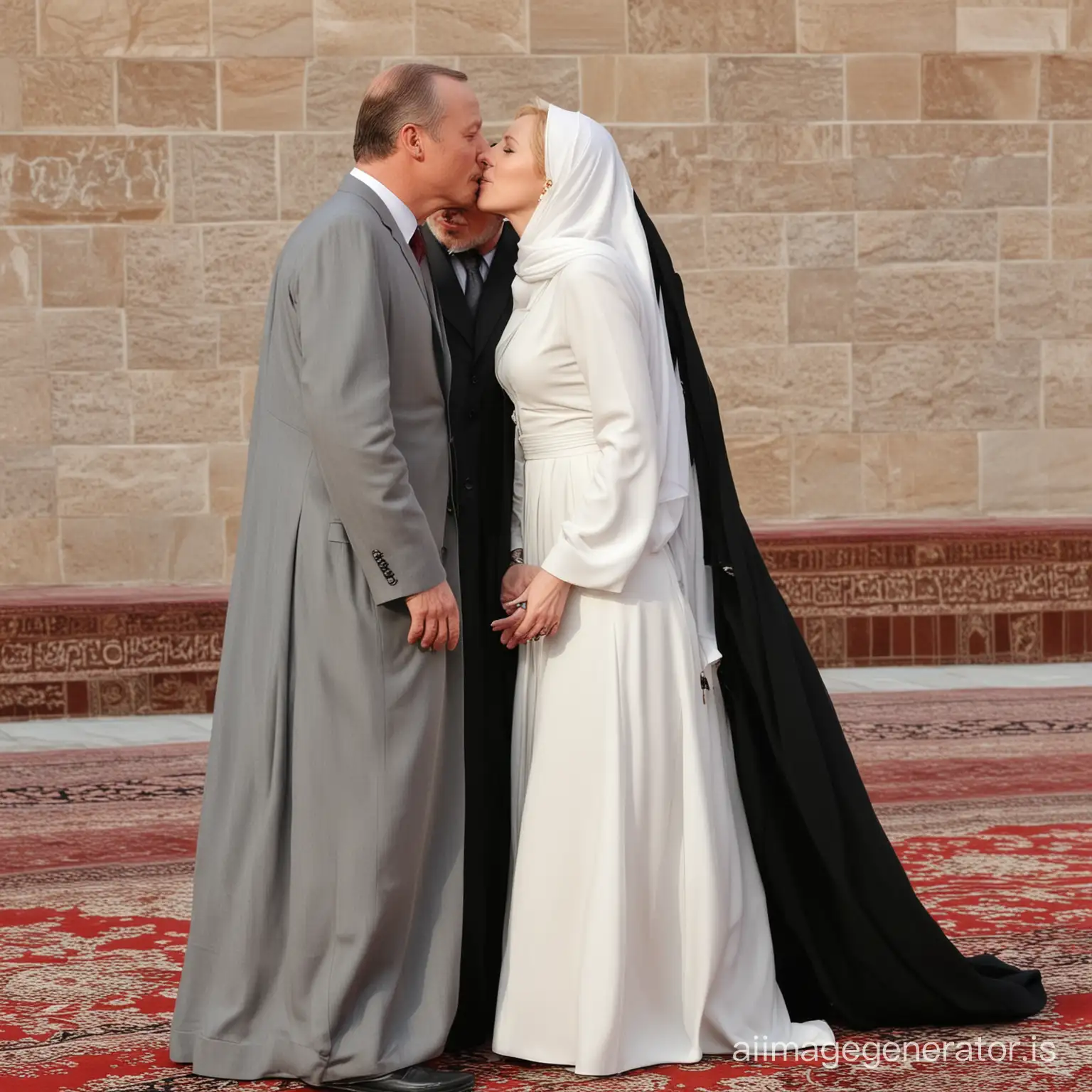 Gillian-Anderson-in-Red-Hair-and-Hijab-Kisses-President-Erdogan