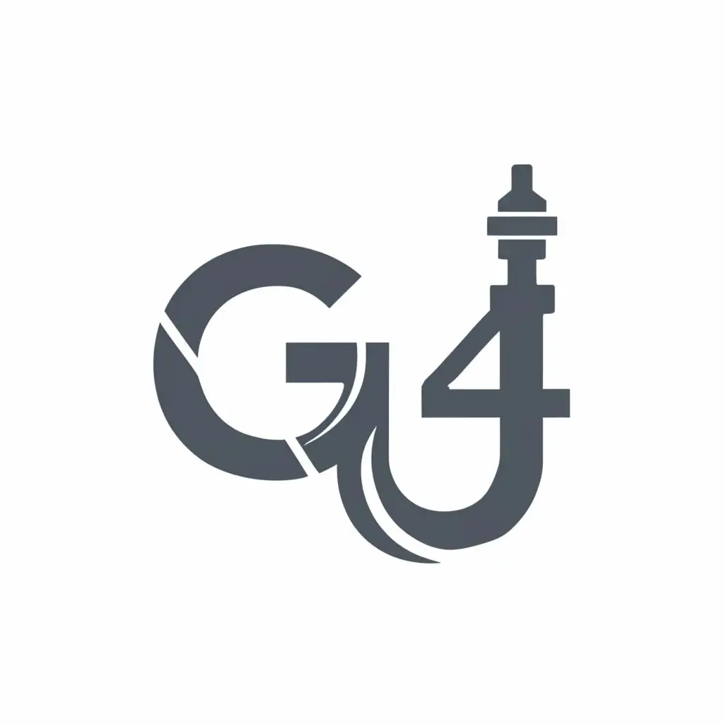 a logo design,with the text "G4", main symbol:"G4" and a water pipe,Moderate,be used in Construction industry,clear background