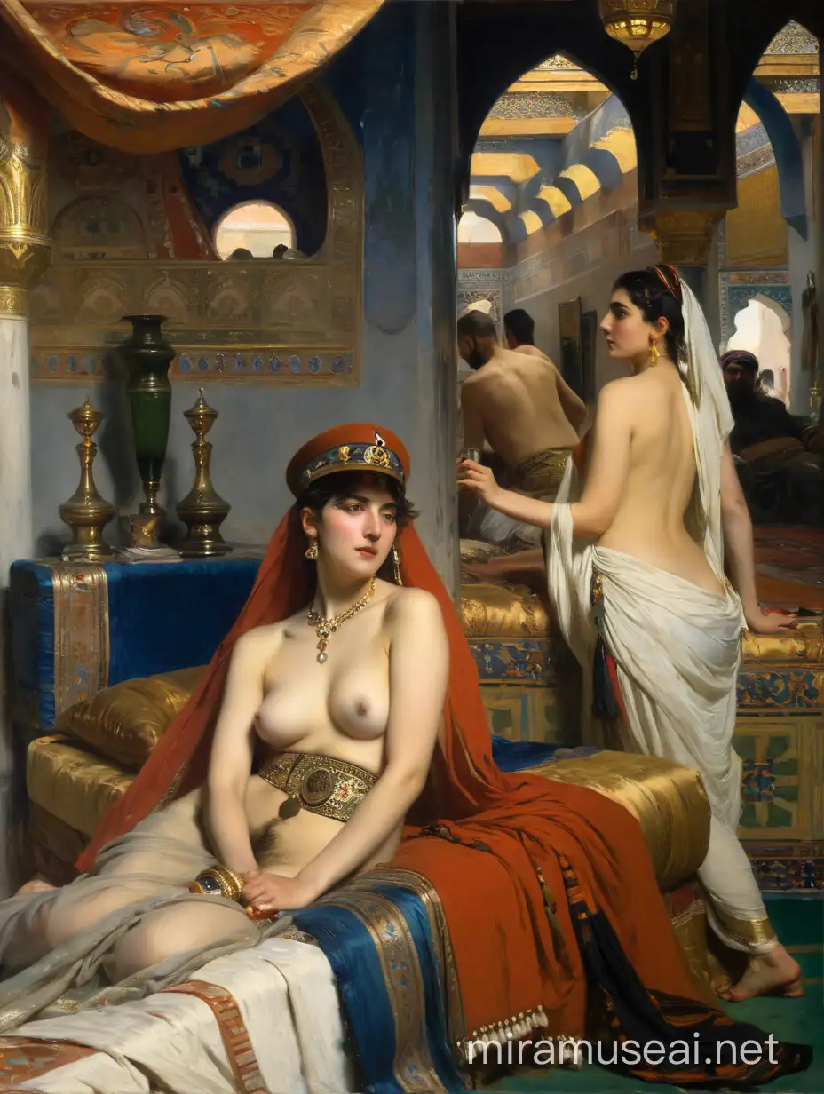 Naked Odalisque in Harem with Wounded Military General