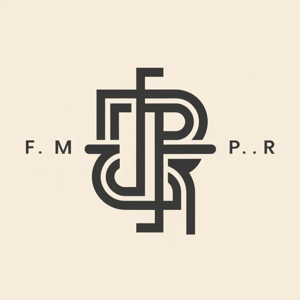 a logo design,with the text "F.M.P.R", main symbol:WRITE LETTER F M P R with moroccan doors traditionnal
 
,Moderate,clear background
