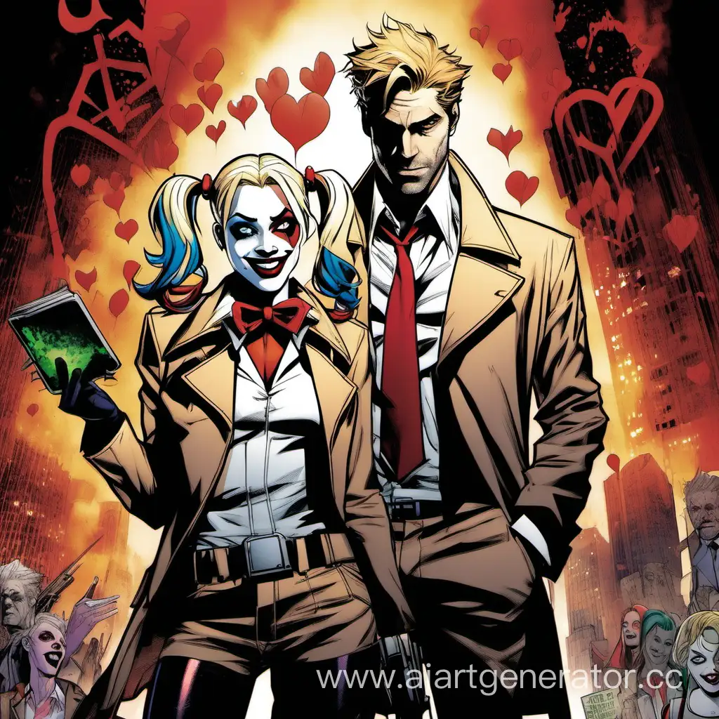 John-Constantine-and-Harley-Quinn-Romantic-Outing