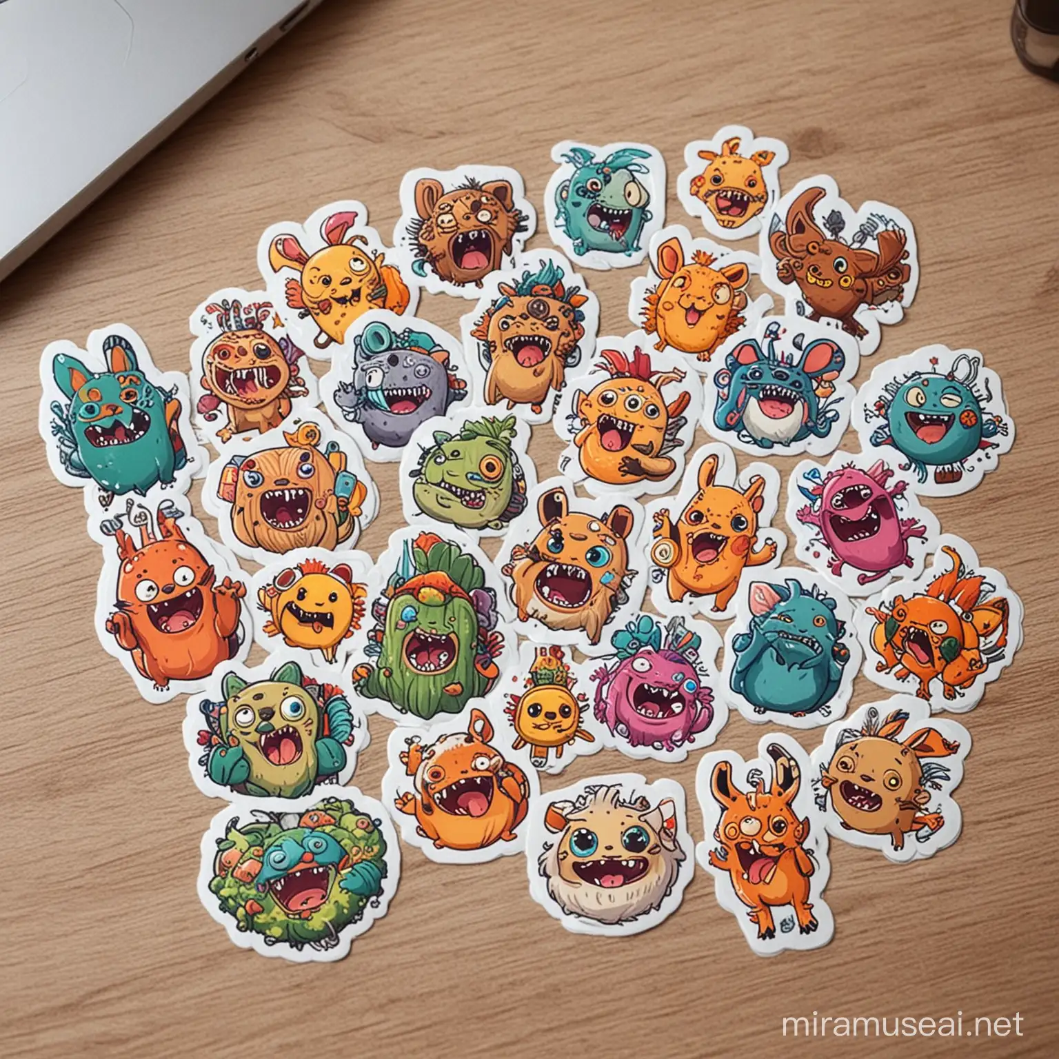 Colorful Funny Creature Stickers for Playful Expression