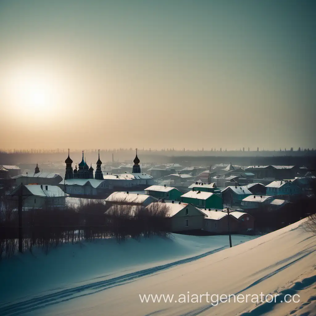 Silhouettes-of-Tall-Buildings-in-a-Distant-Russian-Town