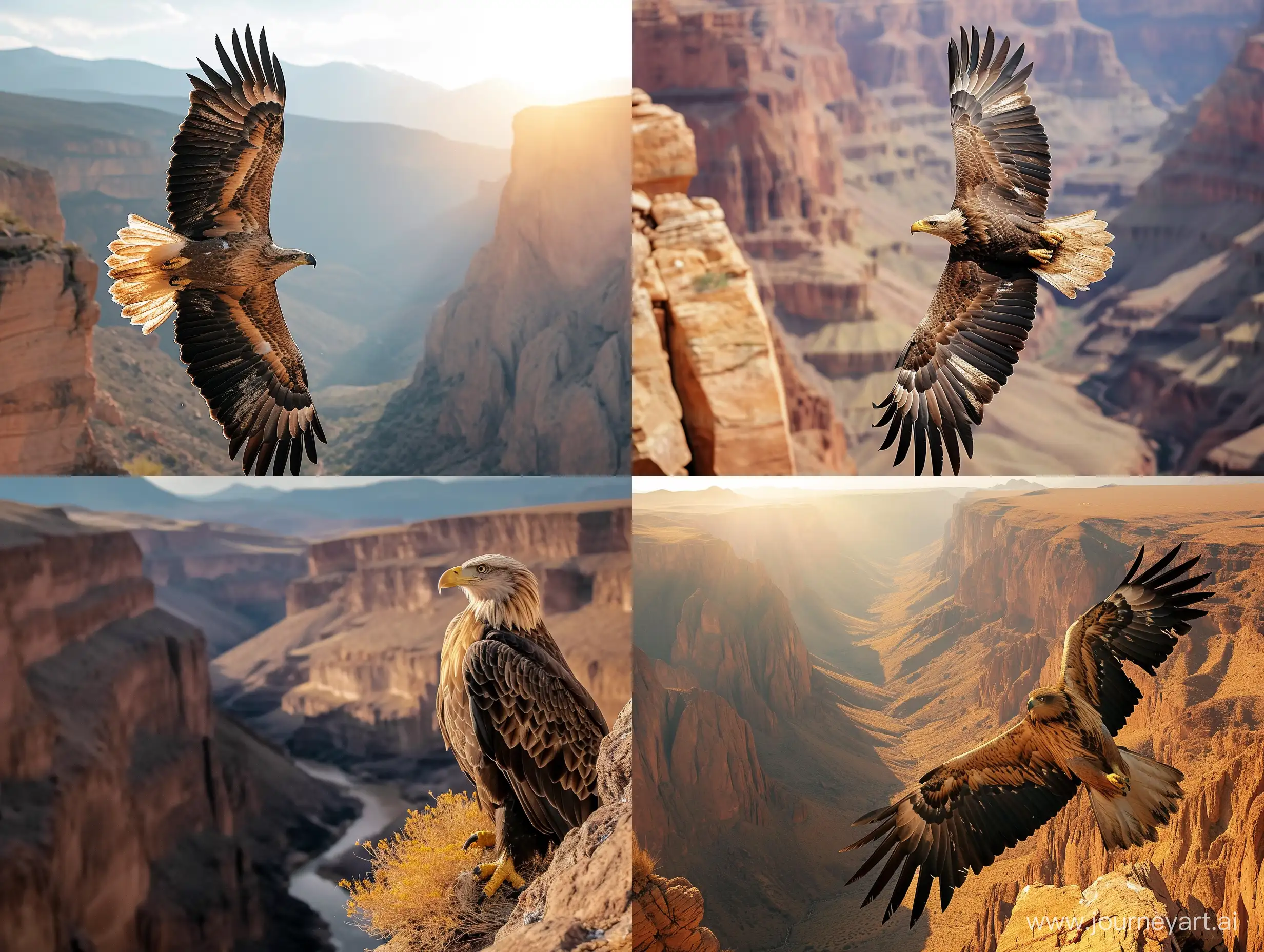 Над палящим солнцем аризонской пустыни каньон облетал зоркоглазый орёл