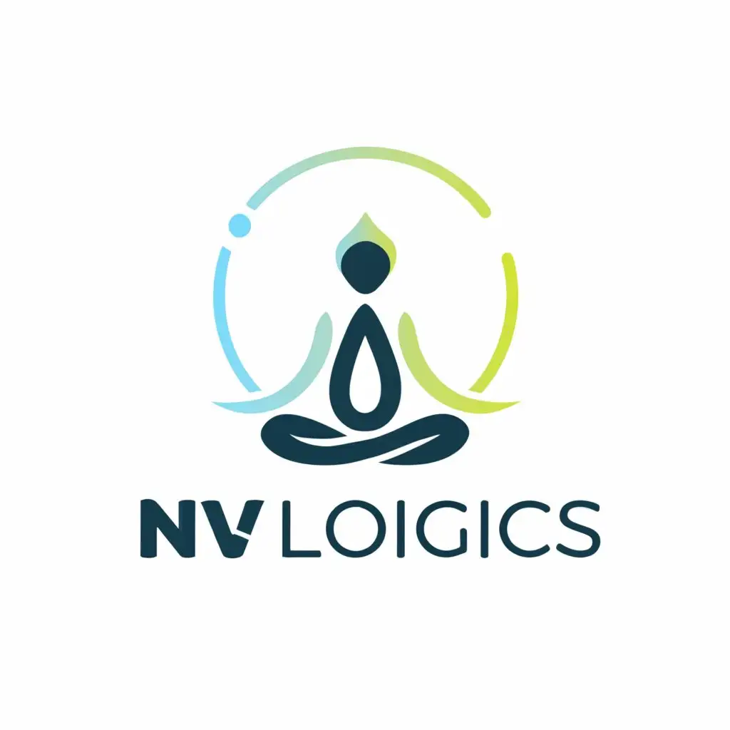 a logo design,with the text "NV Logics", main symbol:A Yogi Meditating posture,Moderate,clear background