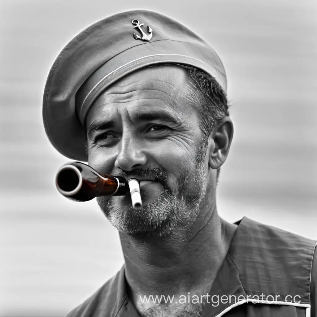 Sailor-Enjoying-a-Pipe-Smoke-in-Vibrant-Colors