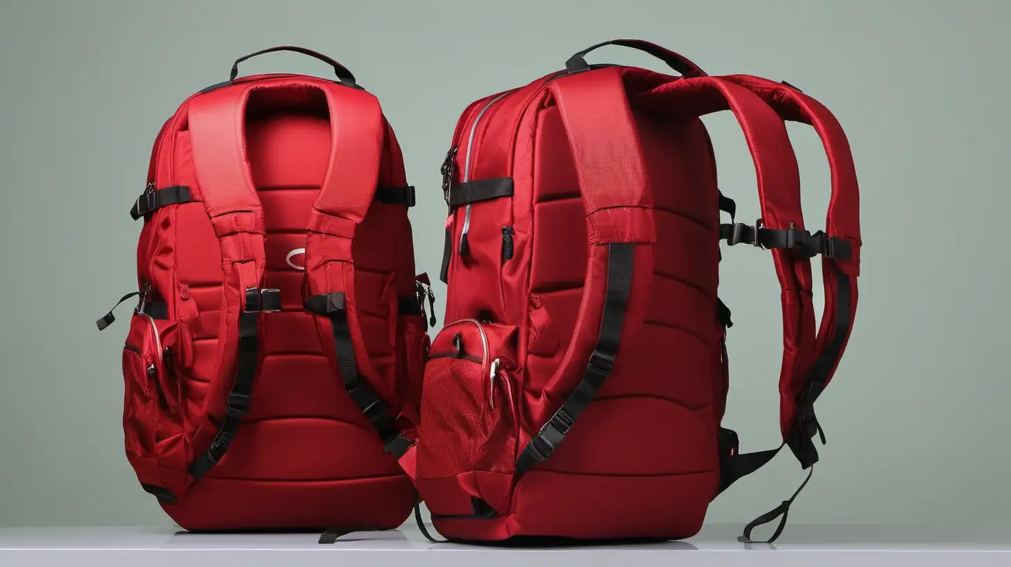 Three Red Backpacks in Dynamic Perspectives
