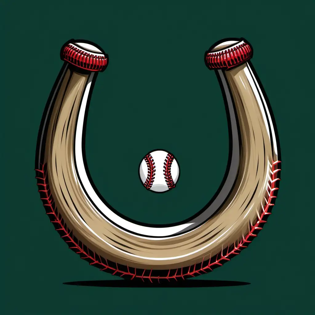 Baseball Bat Shaped Horseshoe Clipart Sporting Luck Design