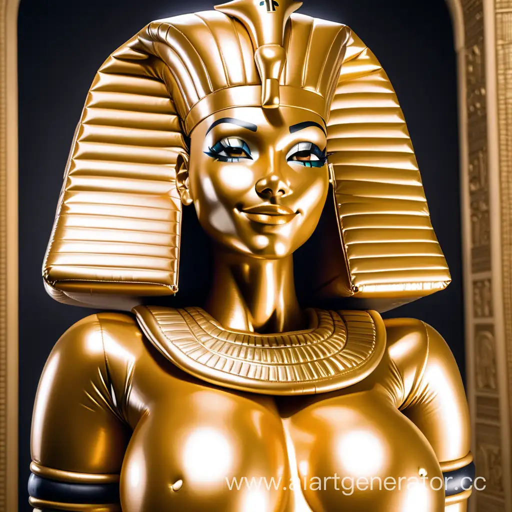 Golden-Pharaoh-Inflatable-Girl-Smiling-in-Ancient-Egyptian-Attire