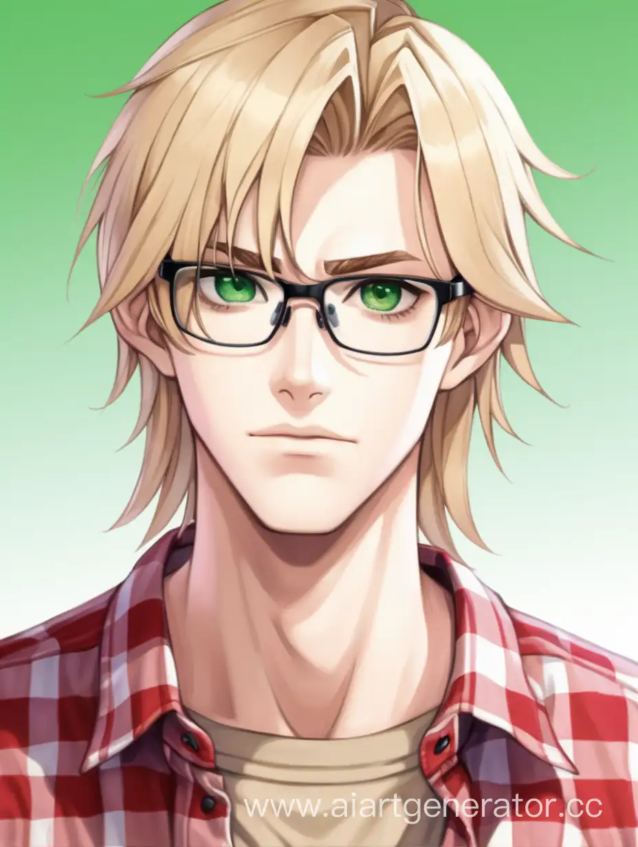 Blonde-Yandere-Stalker-with-Glasses-and-Red-Checkered-Shirt