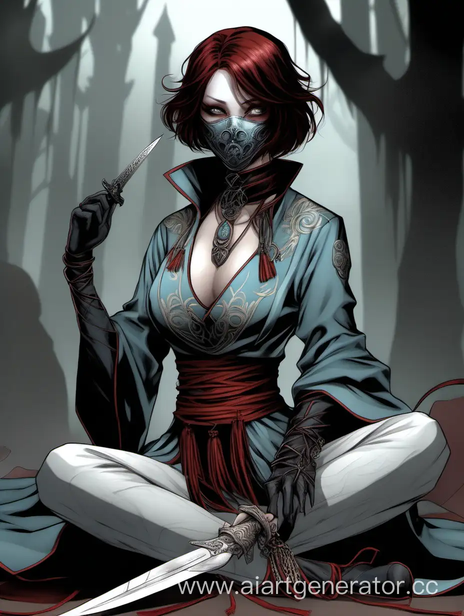 Fantasy-Art-Mysterious-Woman-with-Dagger-in-Mask