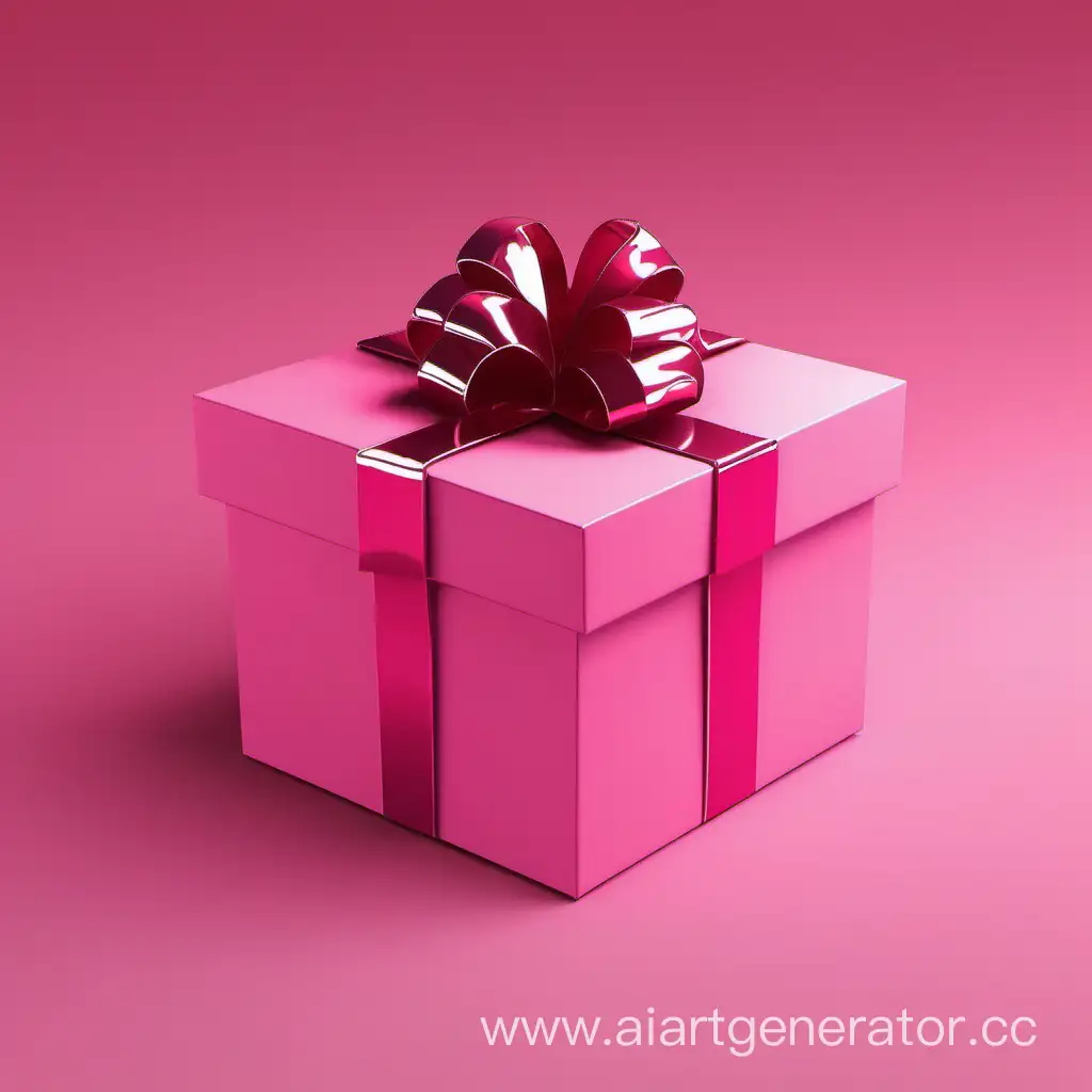 Generate a pink colored gift box 