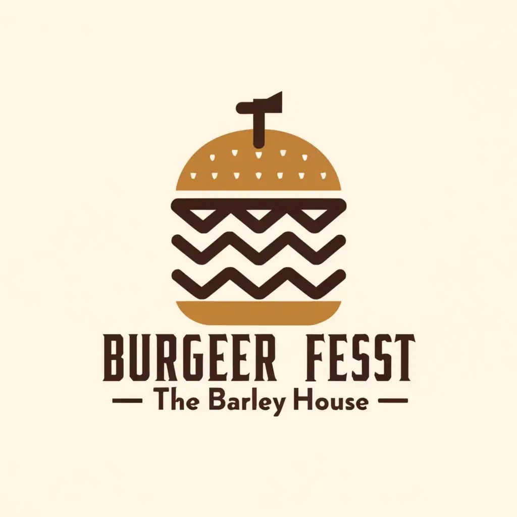 LOGO-Design-for-Burgerfest-The-Barley-House-Minimalistic-Burger-Icon-for-Restaurant-Industry-with-Clear-Background