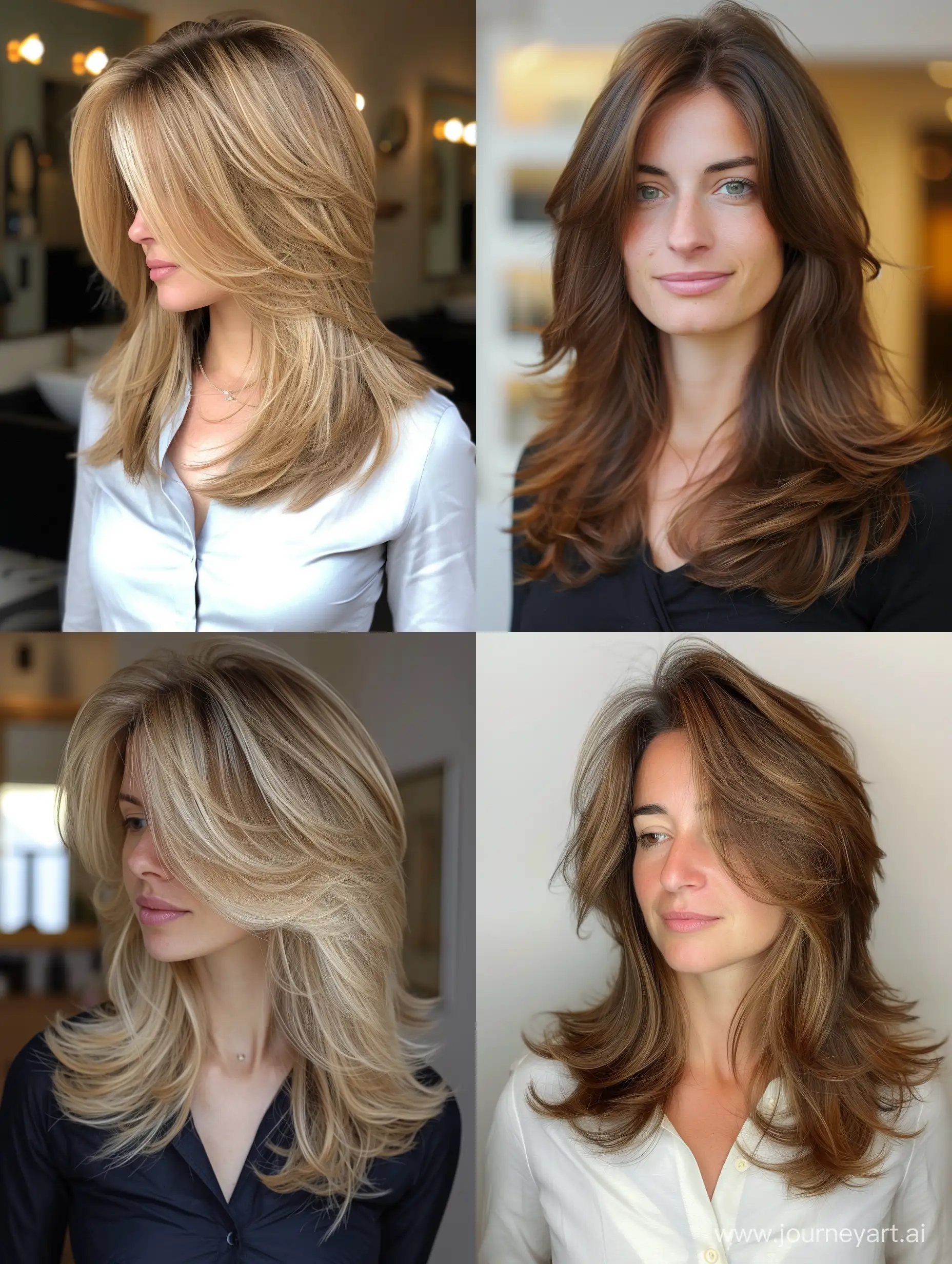 Trendy Layered Haircut Ideas for Women 2024 Front View JourneyArt