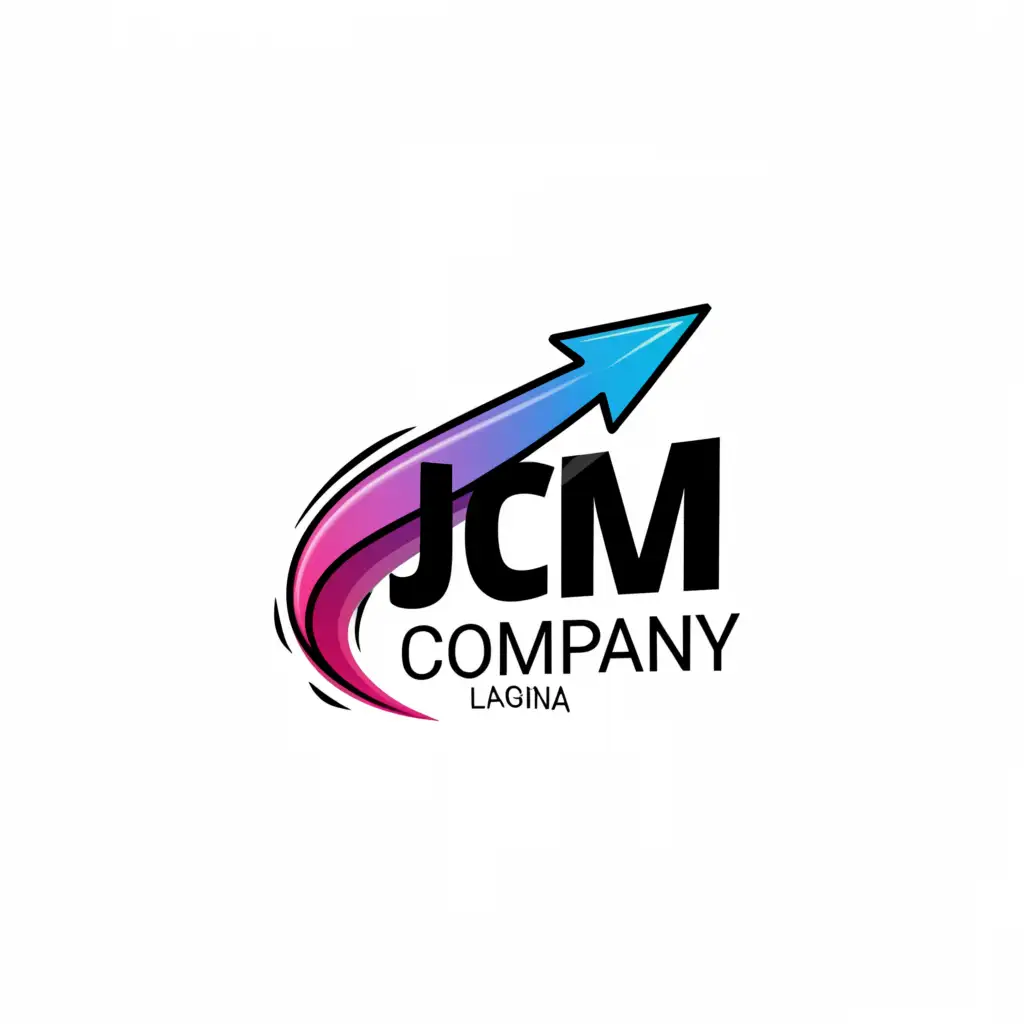 a logo design,with the text "JCM   COMPANY LOGO (VIBRANT COLOR)", main symbol:3D ARROW,Minimalistic,clear background