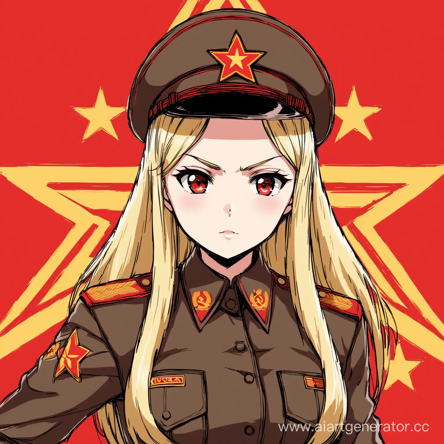 Аниме тянка в форме НКВД СССР