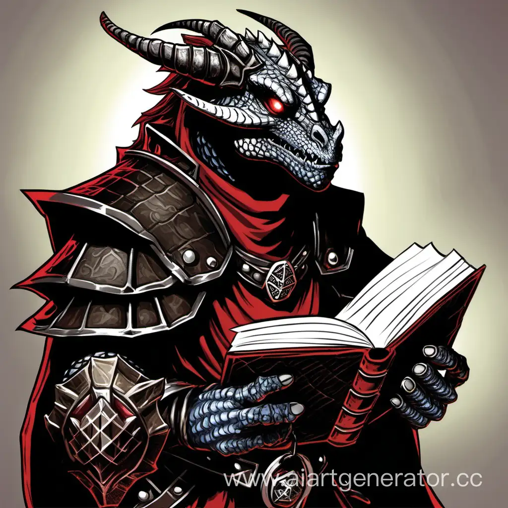 Dragonborn-with-Black-Scales-and-Red-Eyes-Holding-a-Grimoire-of-Shadows