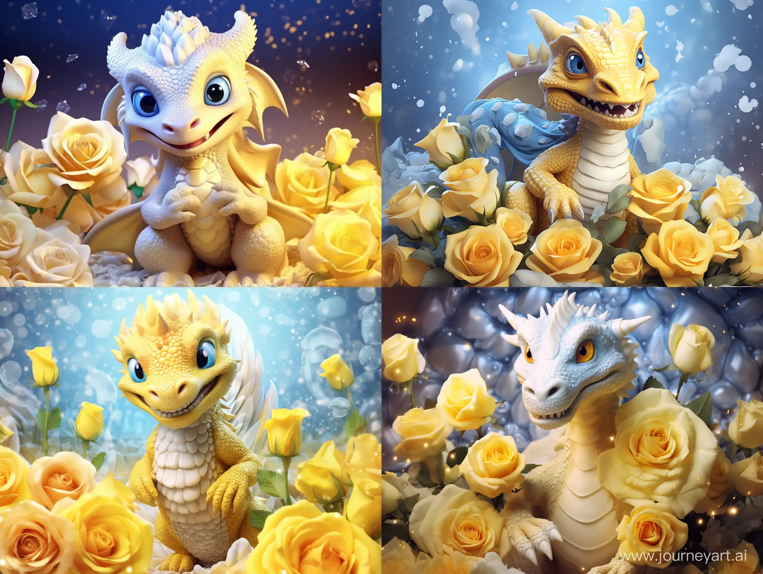 Adorable-Smiling-Dragon-Baby-with-Crystal-Rose-in-a-Festive-Christmas-Setting