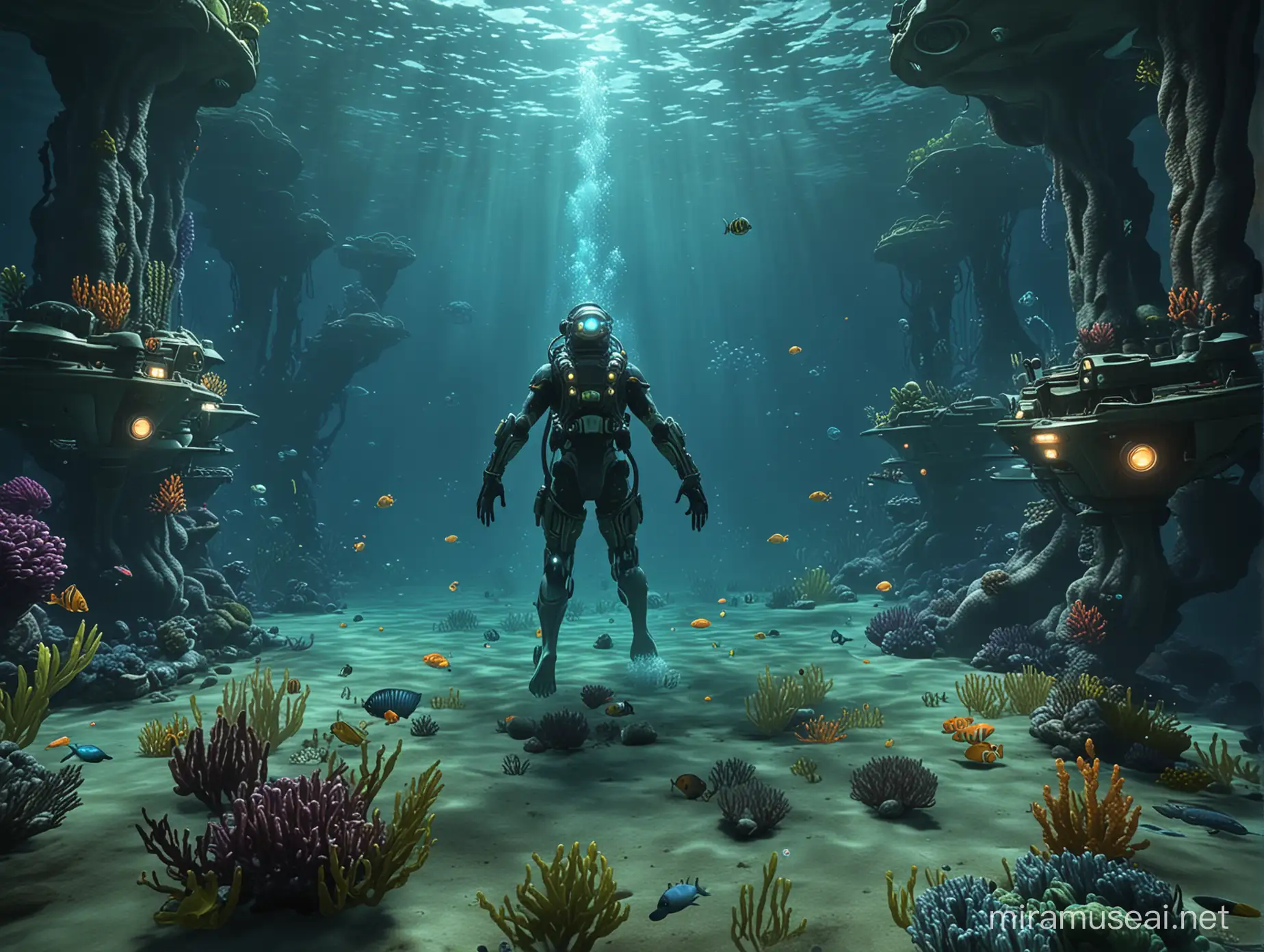 Subnautica in base two persons,Horror,Scary,Underwater
