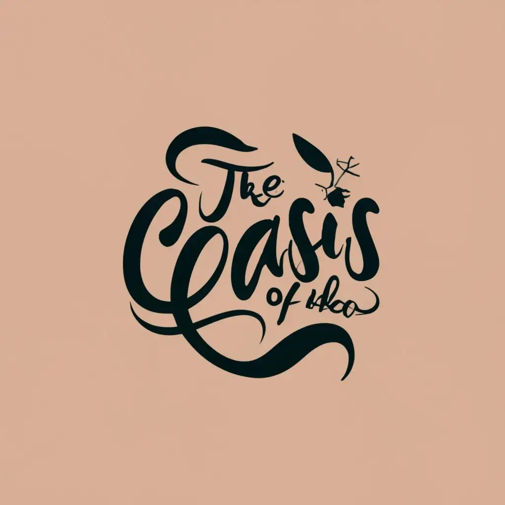logo, Beauty Center Hair Styling Makeup Massage Nails Skin cleansing, with the text "The oasis of Abeer", typography, be used in Beauty Spa industry