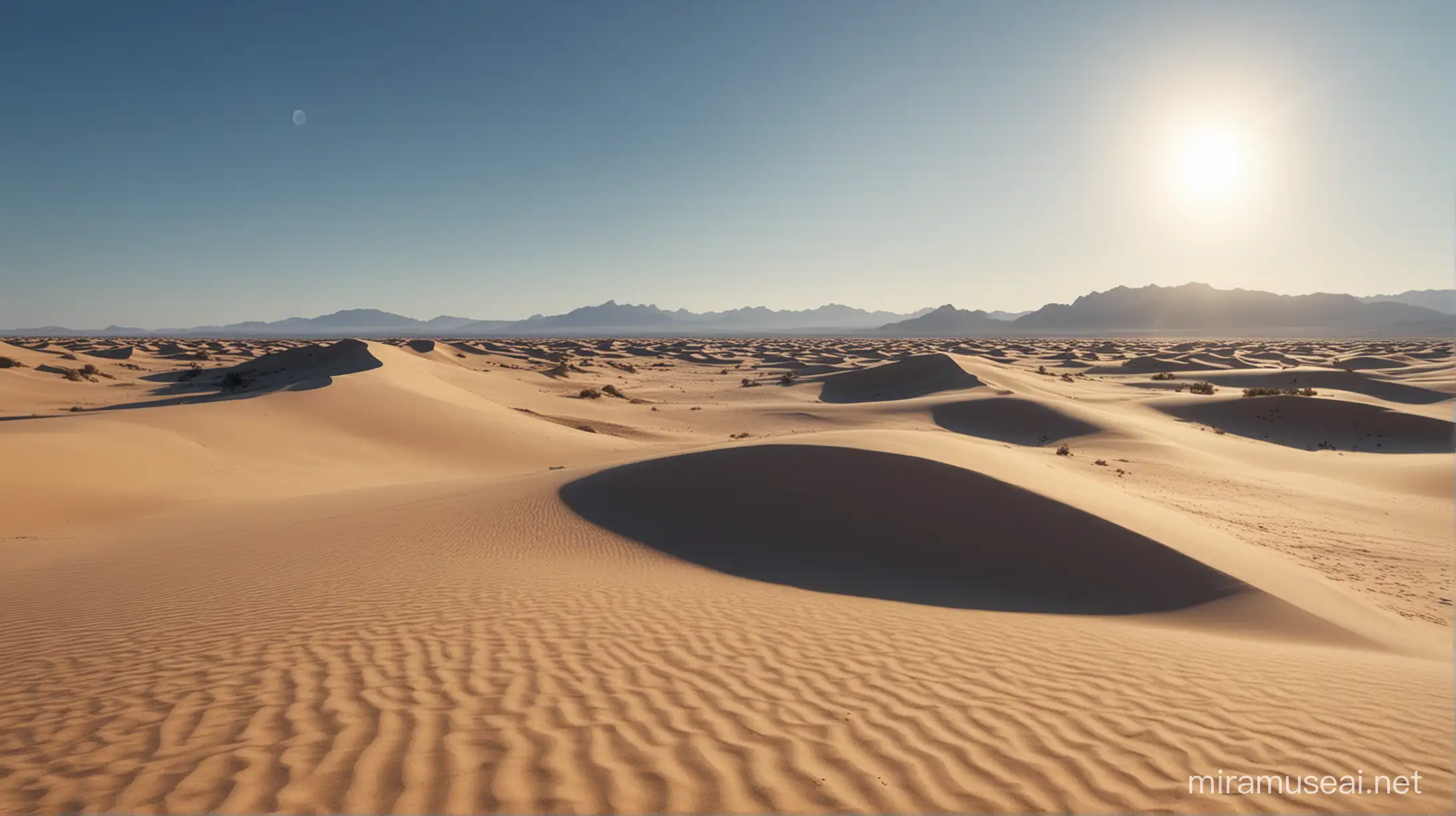 Serene Desert Landscape with Sand Dunes and Prophet Hud