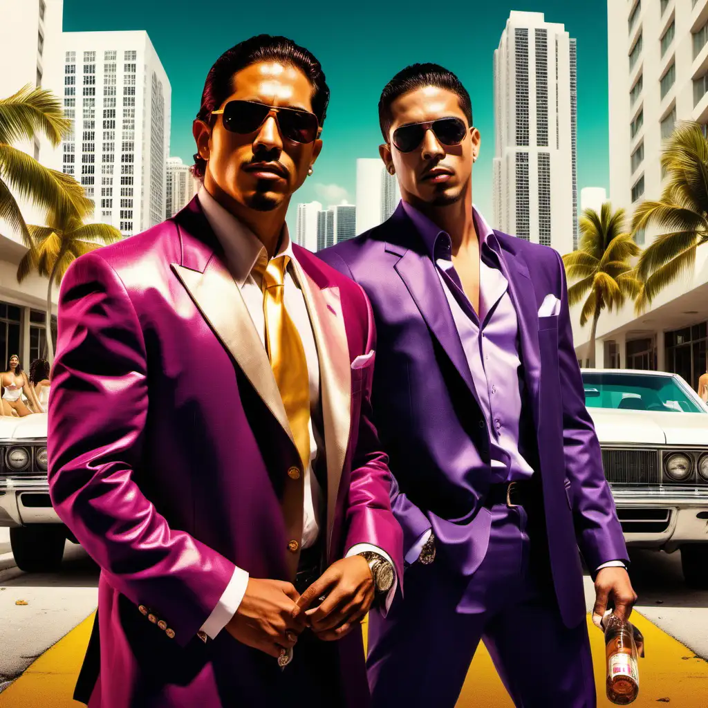 Dynamic Latino Duo in the Heart of Miamis Glamorous Underworld